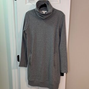 LOFT Gray Long Sleeve Dress